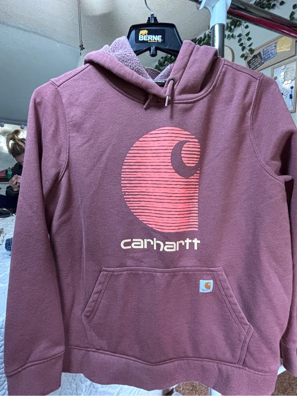Carhartt Mauve Pink Rain Defender Pullover Hoodie